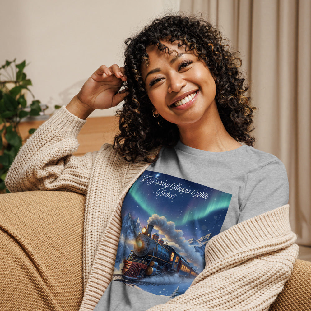 Women's Relaxed T-Shirt The Journey Begins with Belief